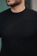 Erkek Kısa Kollu örgü Kumaş Bisiklet Yaka T-shirt resmi